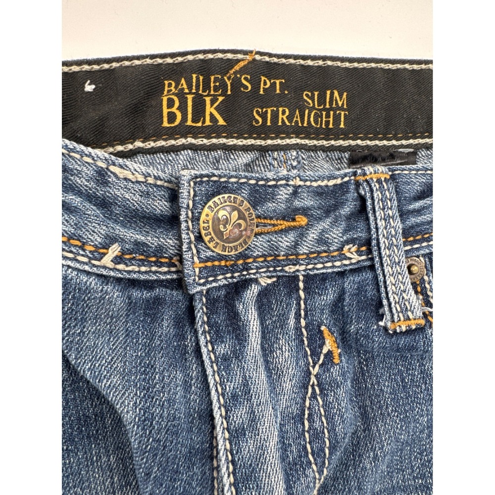 Bailey's Pt BLK Slim Straight Mens Blue Denim Jeans Size 30x32‎ - Picture 2 of 7